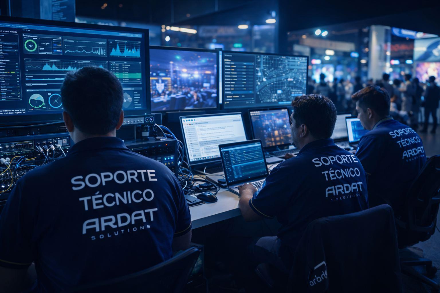 Centro de operación técnica de Ardat Solutions en evento corporativo